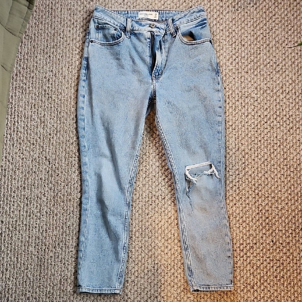 Abercrombie Fitch Skinny High Rise Ripped 25 0 0xs 25xs Short